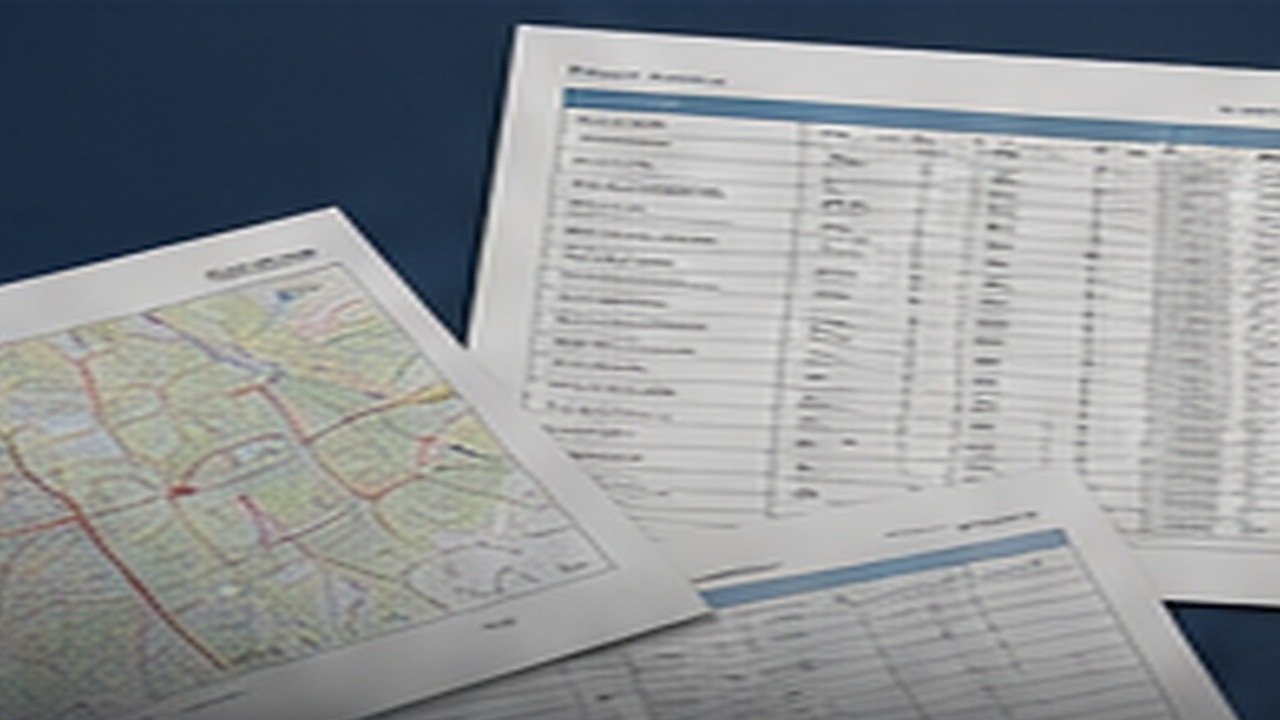 Completed maps, documentation, and project billing records